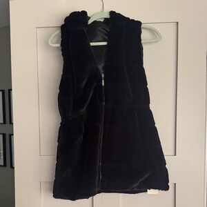 Black Faux Fur Vest